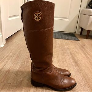 Tory Burch Junction Leather Riding Boots